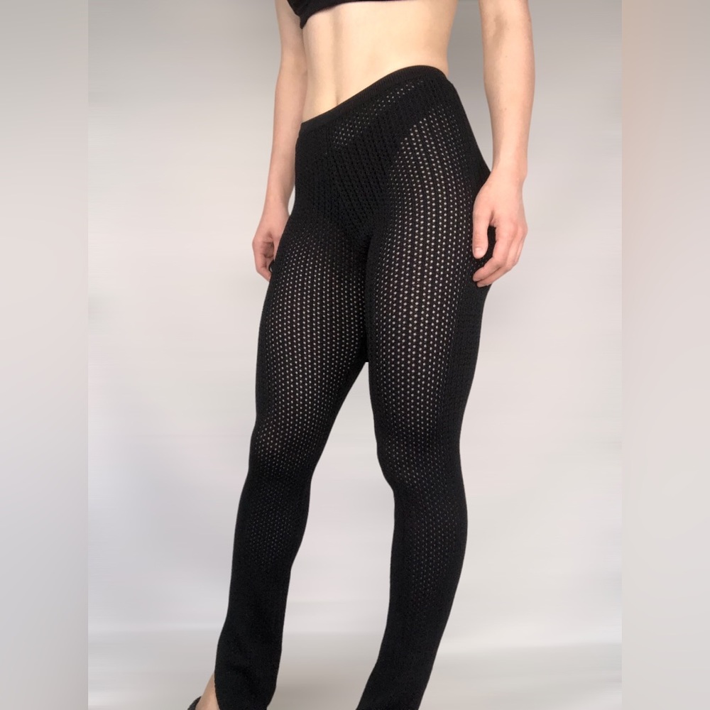 Naked Wardrobe Crochet Swim Cover Slim Side Slit‎ Pants - Picture 3 of 9